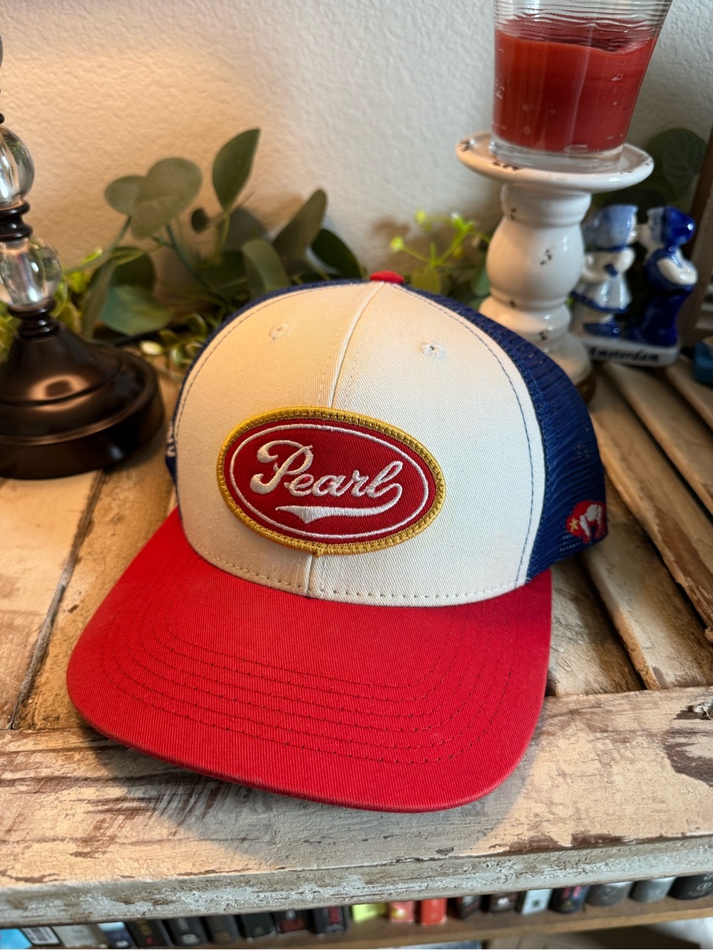 Hooey Red White and Blue Pearl Trucker Hat